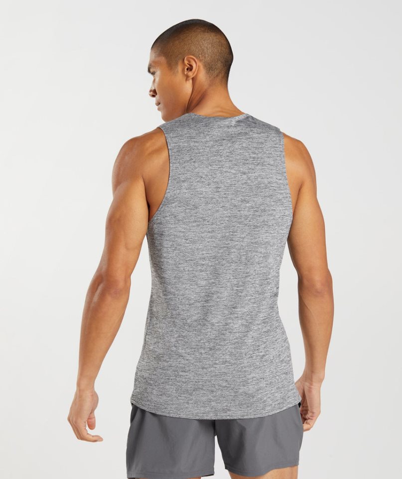 Men's Gymshark Arrival Slim Marl Tanks Grey | NZ 5CFGBA